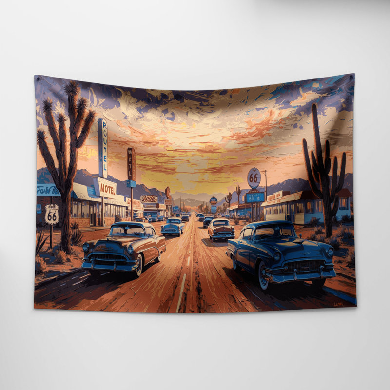 Tapisserie murale «Transagement Route 66», 51 po x 60 po
