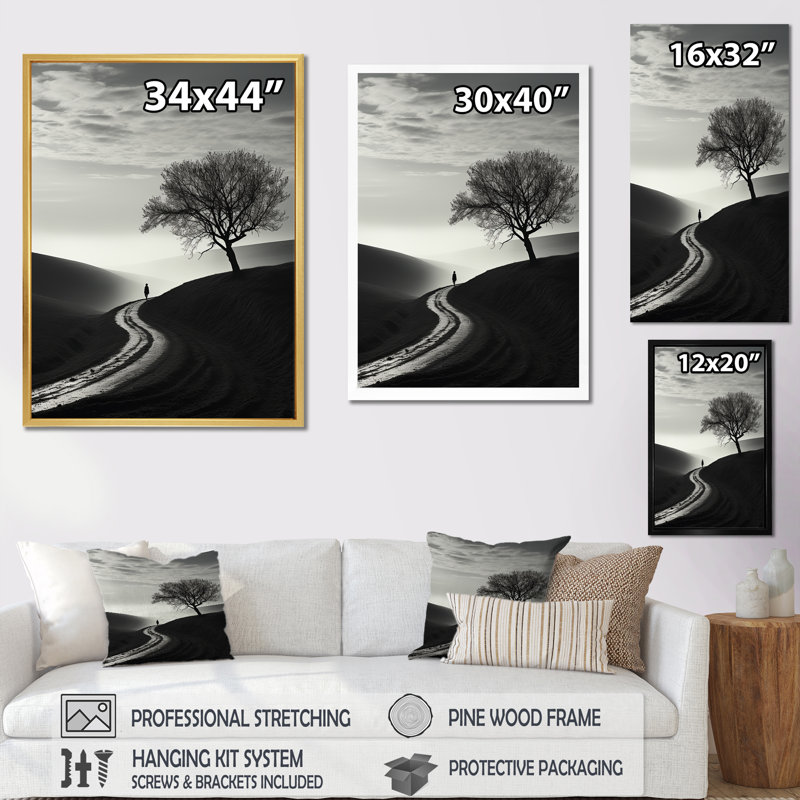 Harmonic Horizon Minimalisme, photographie sur toile, H 20 po x l 12 po x P 1 po, Cadre doré simple