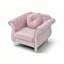 Fauteuil d'appoint chic transitionnel rose