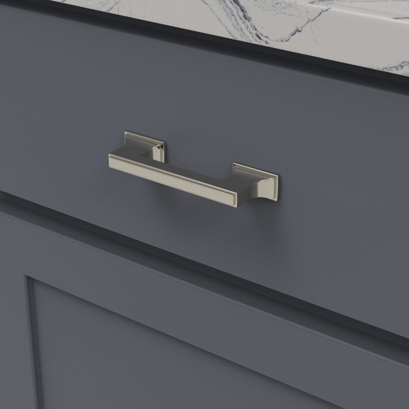 Brownstone Collection Handle Pull - Cabinet Pull - Transitional Hardware for Drawers & Cabinets, Polished Nickel, 3 3/4"