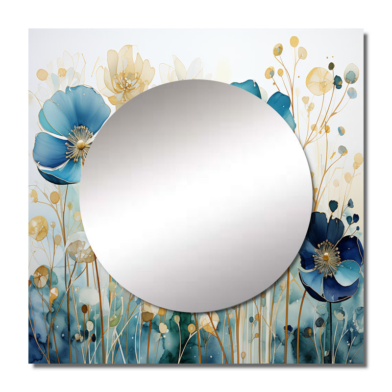 Gilliand - Miroir carré abstrait pour botanique, 29 po x 29 po