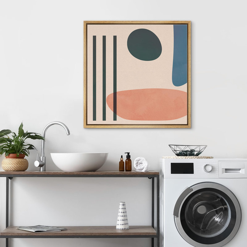 «Geometric», reproduction encadrée sur toile, Naturel, H 24 po x l 24 po