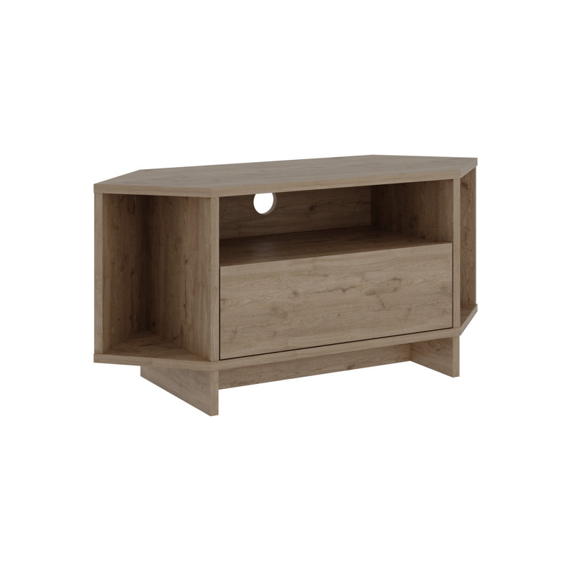 Viva Corner TV Stand Modern Storage Unit for TVs up to 34 inches, Brown