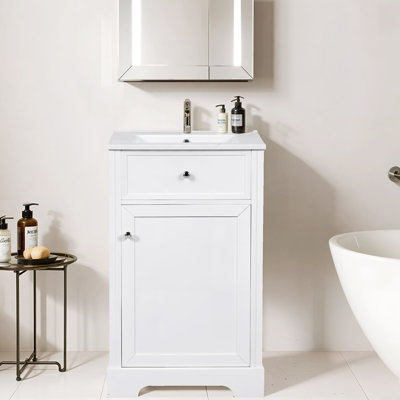 20" Bathroom Vanity With Sink, Bathroom Cabinet With Soft Closing Door