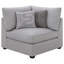 Canapé modulaire en L 6 pièces avec repose-pieds Cambia, gris, 10 coussins
