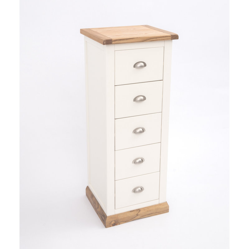 45cm W 5 - Drawer Chest of Drawers, Waxed Oak