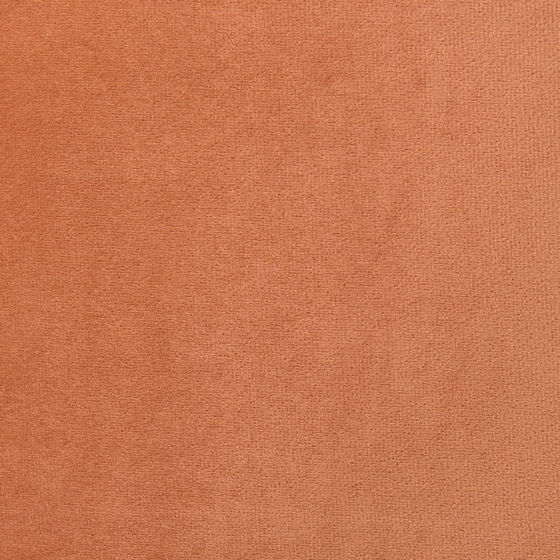 House 61cm Wide Velvet Round Solid Colour Pouffe Ottoman, Orange