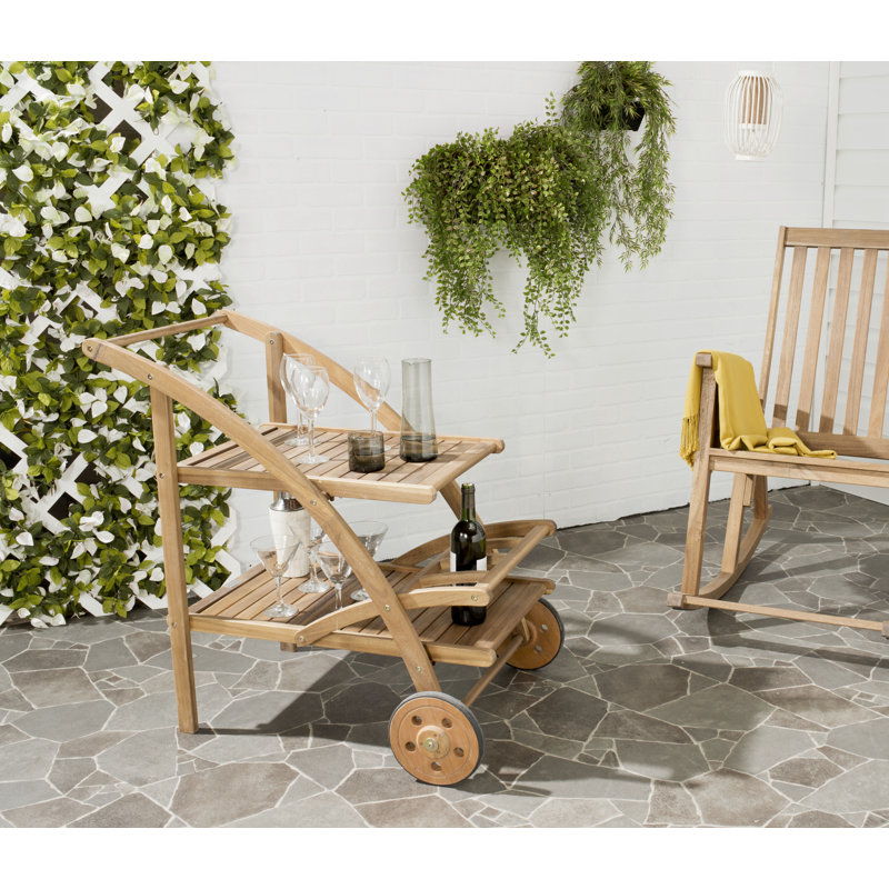 Lamariyah Solid Wood Bar Cart, Natural