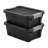 Sterilite Rugged Industrial Stackable Storage Tote w/ Lid, Black