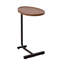 Table d'appoint ronde en forme de C de 60 cm (23,6 po), à glisser sous le canapé pour les petits espaces, brun