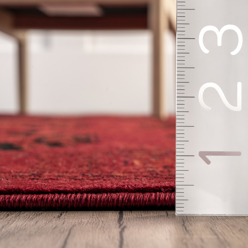 Fernon Oriental/Persian Area Rug for Living Room Bedroom Dining Room Kitchen, Red/Ivory, Rectangle 8' x 10'