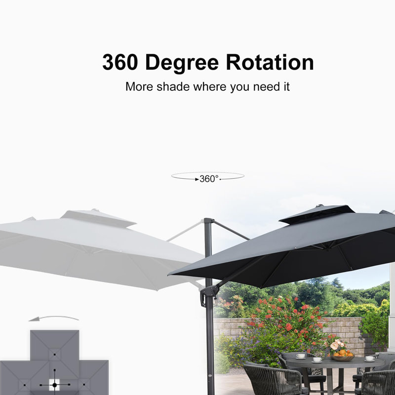 Parasol en porte-à-faux 11 po, Gris