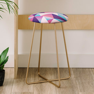 Upholstered Counter Stool with Metal Frame