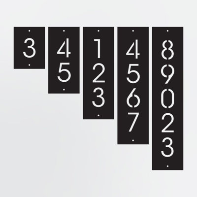 Vertical Address Plaque, Modern Solid Framed Custom House Number, Personalized Metal Sign