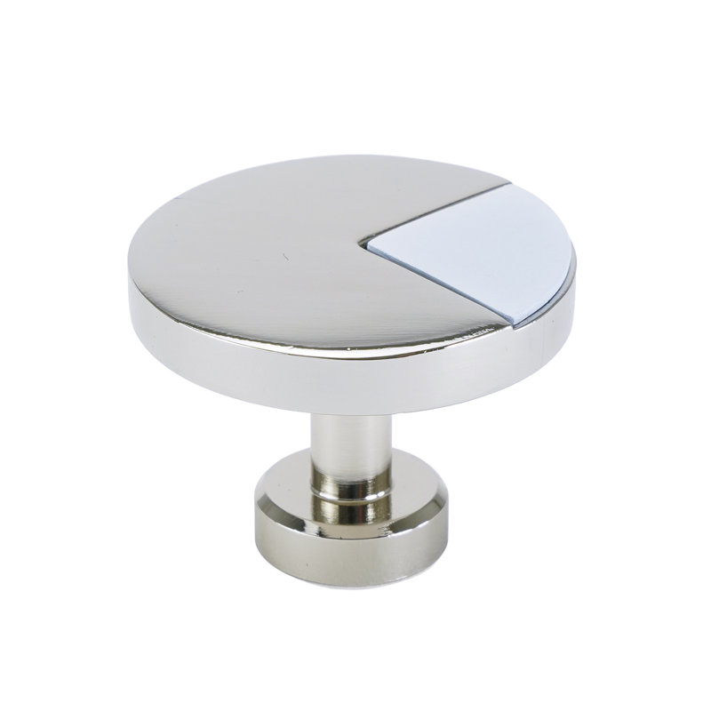 Spectra large round knob in Platinum finish with Bright White