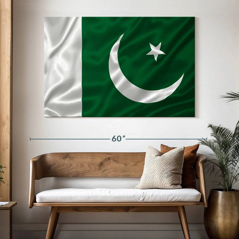 Silky Pakistan Flag, 34" H x 51" W
