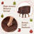  Swivel Brown Faux Leather 28.2'' Counter Stool with Solid Wood Frame-15567440-15567444
