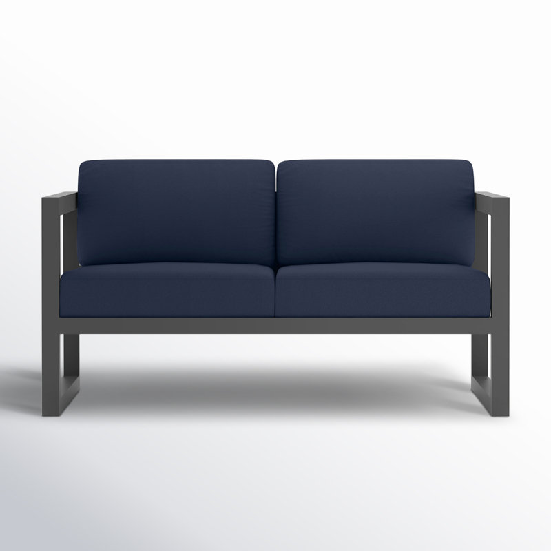 Avion 3 Piece Sofa Loveseat Set, Spectrum Indigo Sunbrella®, Slate