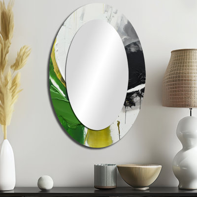 Miroir mural vert et noir Enchantment géométrique II - moderne