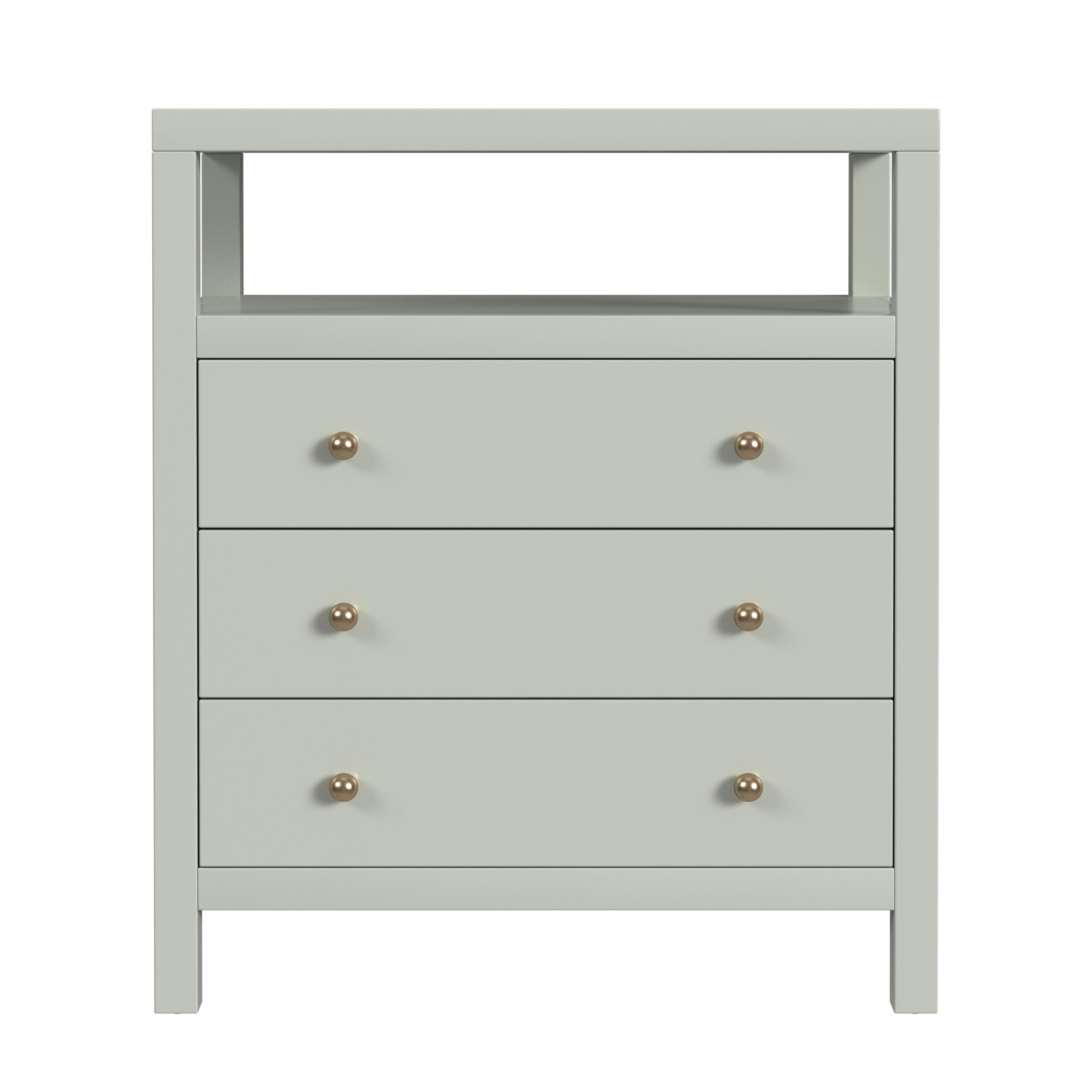 Celine 3-Drawer Acacia Nightstand, Sage Green