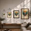 Fox in Golden Circle Modern - Framed Print-1616422380-1616422382