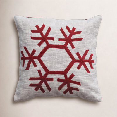 Barton Embroidered Cotton Throw Pillow