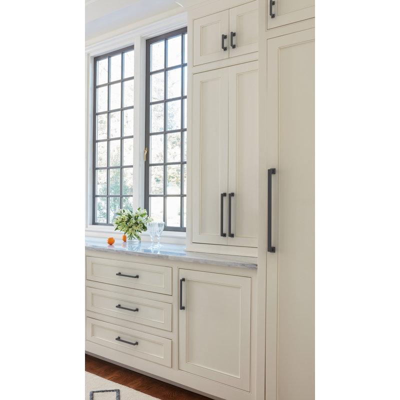 Poignée d'armoire Lintel, 3", Noir mat