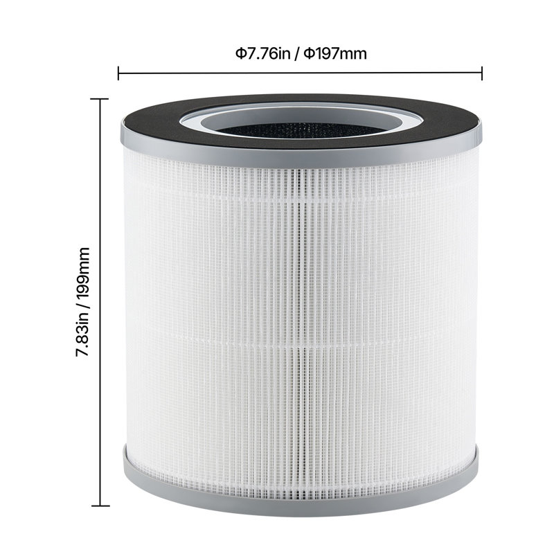 Filtre de rechange pour purificateur d'air H13 HEPA - charbon actif 3-en-1 et préfiltre pour l'élimination des allergènes domestiques