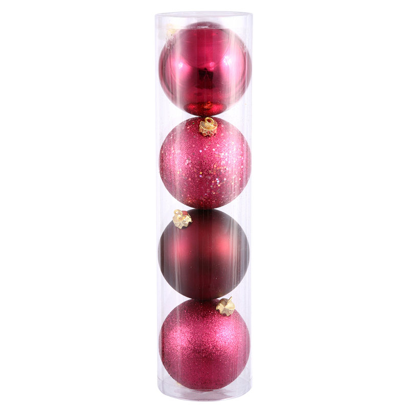 Ornement boule Vickerman, Rouge vin, 8", 4