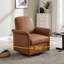 Fauteuil pivotant moderne avec base en bois, parfait pour la chambre à coucher, la lecture, l'attente et le confort du salon.