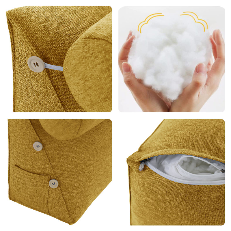 Triangular Backrest Cushion, Yellow