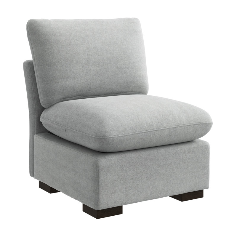 Chaise modulaire sans accoudoirs, meubles de salon, Polyester gris tourterelle