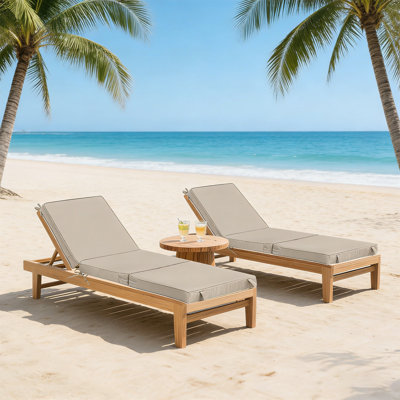Ensemble de coussins de chaise longue d'extérieur 72 po x 23,6 po comprenant 2 coussins de remplacement pliables pour meubles de patio