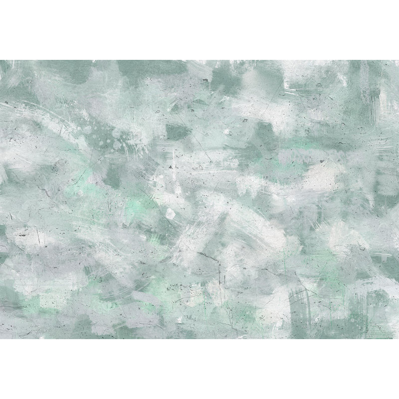 Abstract Wallpaper Wall Mural - Mint Impression, 55" L x 78" W