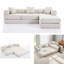 Canapé-lit modulaire en velours côtelé 107 po en forme de L 107 po, rembourré, sans assemblage, bricolage, canapé-lit pliable convertible en L-1308745326