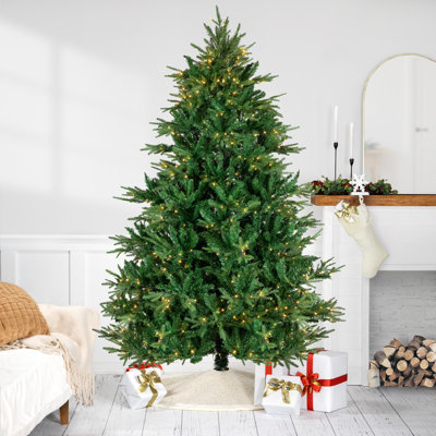 Pre-Lit Juniper Pine Artificial Christmas Tree Warm White LED Lights