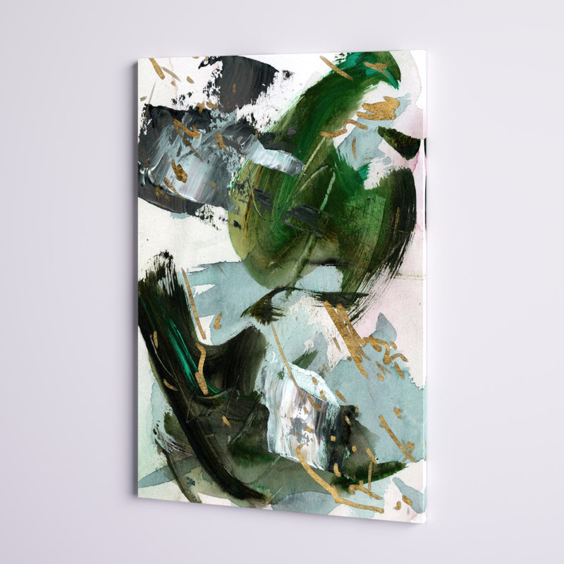 " Dark Emerald I ", 48" H x 32" W, Wrapped Canvas, No Frame
