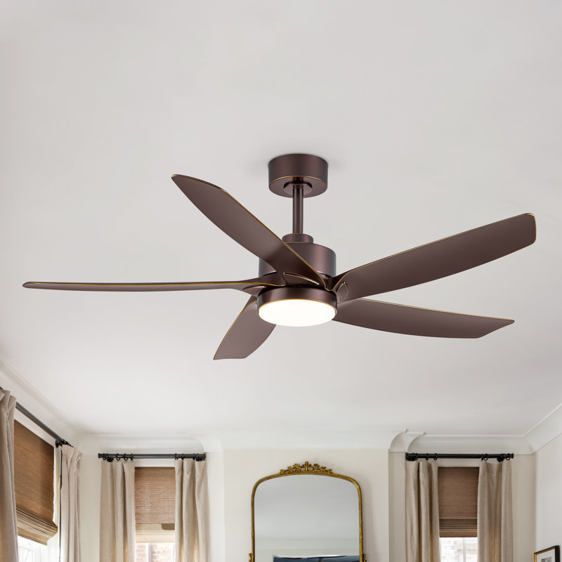 54" Ceiling Fans With Lights, Modern Ceiling Fan With Remote, Farmhouse Indoor Ceiling Fan With Blades, Quiet & Strong Motor With Bright LED Light