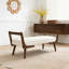 Banc 52 po Mid-Century avec pieds en bois de noyer-973756263
