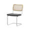 Ensemble de 4 chaises de salle à manger en cuir et chaise en rotin-1476595529