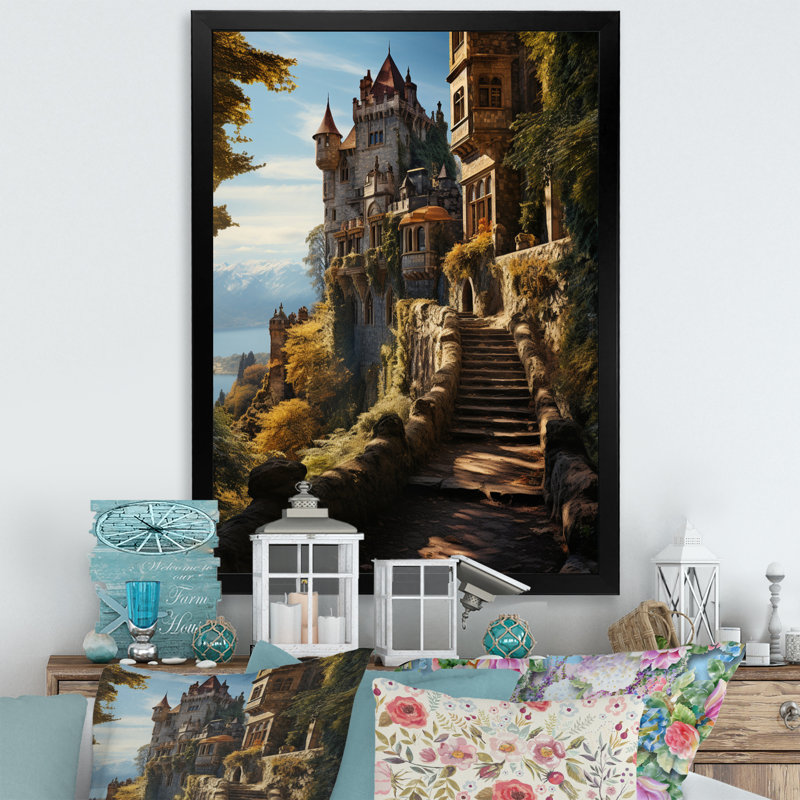 Yatta Castles Sunlit Stronghold sur toile, H 20 po x l 12 po x P 1 po, Cadre photo noir