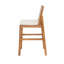 Tabourets de bar d'extérieur en bois d'acacia (ensemble de 2), chaises de bar à hauteur de teck avec coussin et dossier en osier, tabourets à hauteur de comptoir pour patio, bord de piscine, îlot de cuisine-954991989-954991986