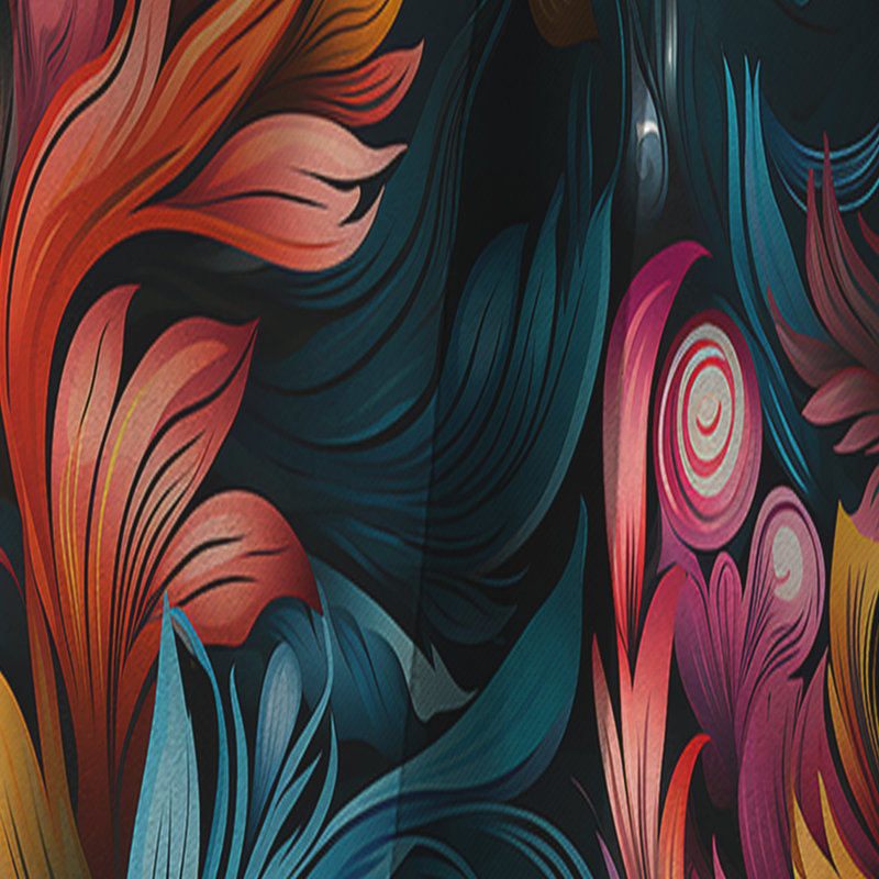 Artistic Boho Blend Boho Pattern II - Floral Curtain - Blackout Floral Curtain - 1 Panels, 52" W x 90" L