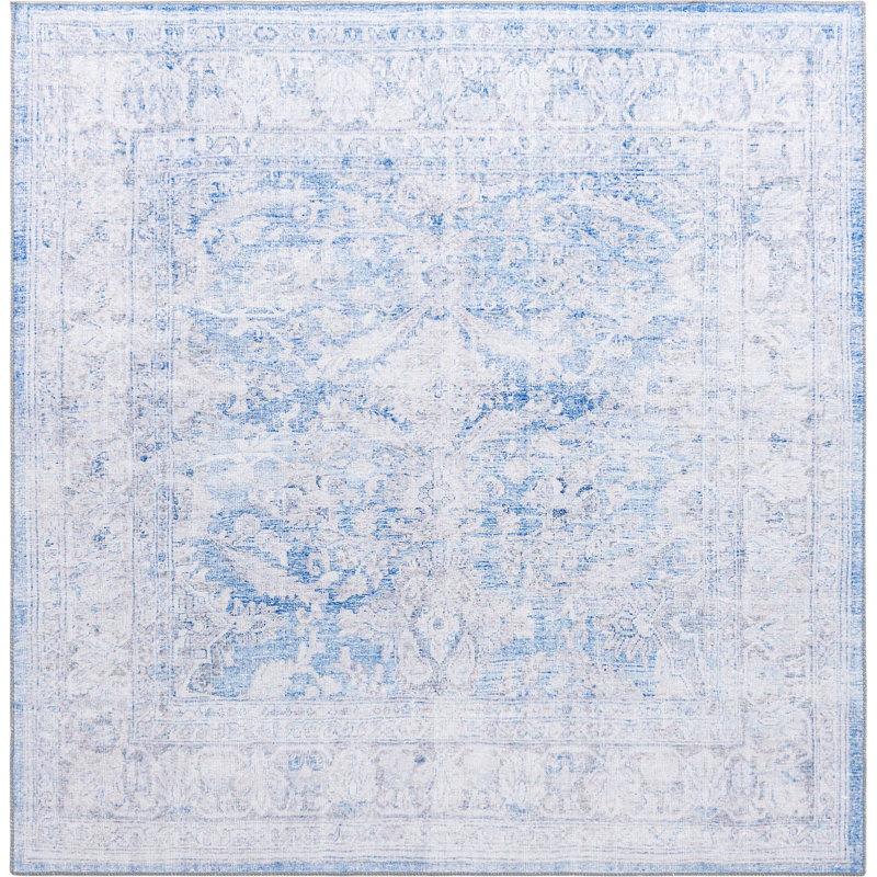 Alush Chenille Oriental Indoor Rug, Square 7'6"