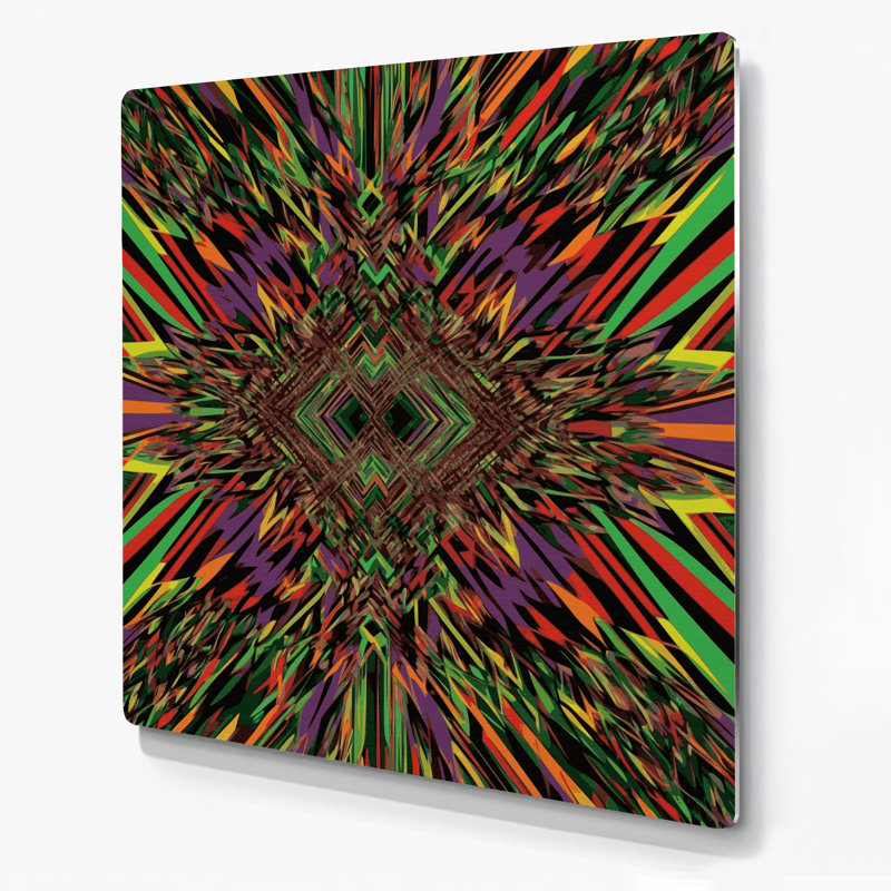 Op Art 45 Brown Metal Wall Art, 192" H x 192" W x 0.05" D