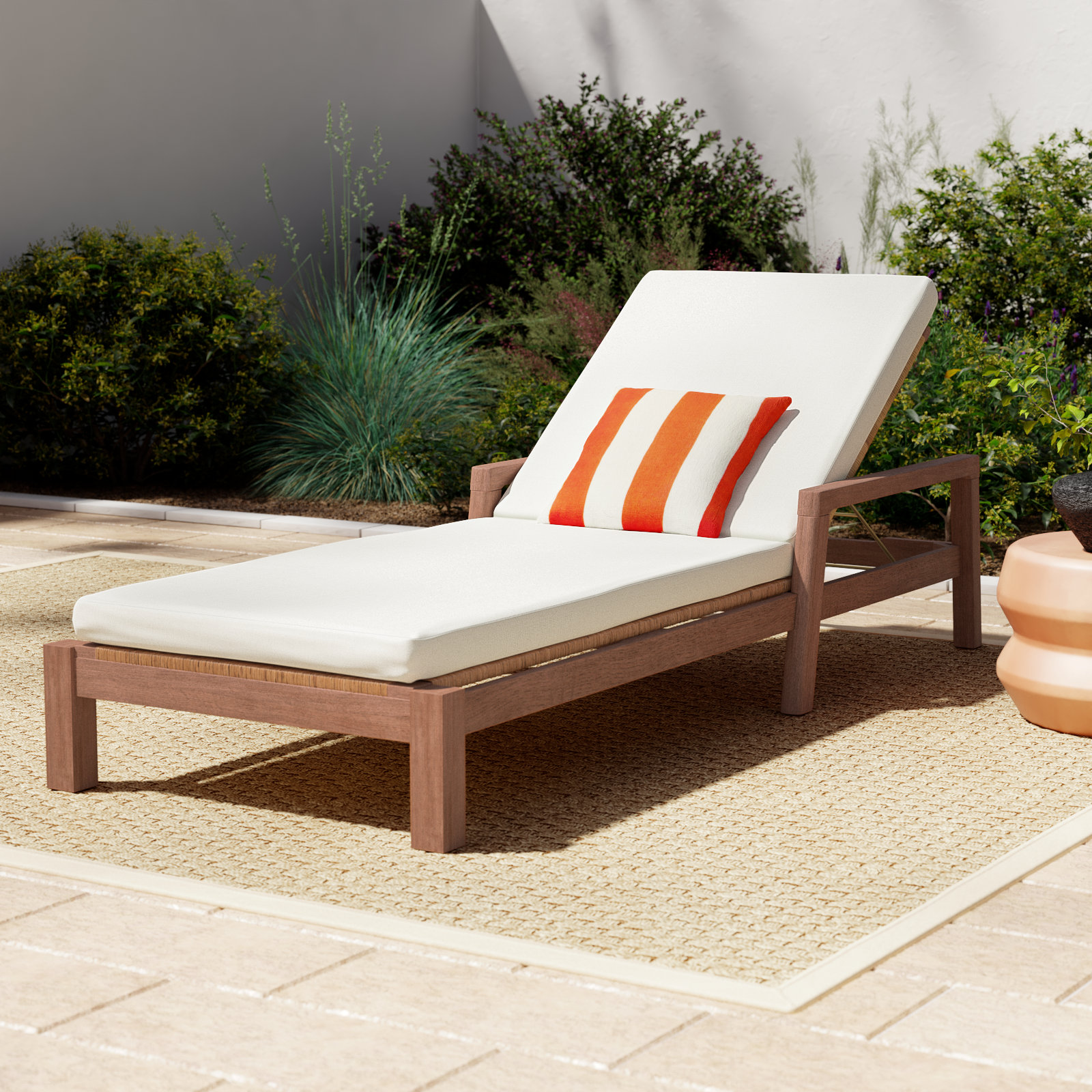 Nicholson 31.9'' Outdoor Chaise Lounge, White