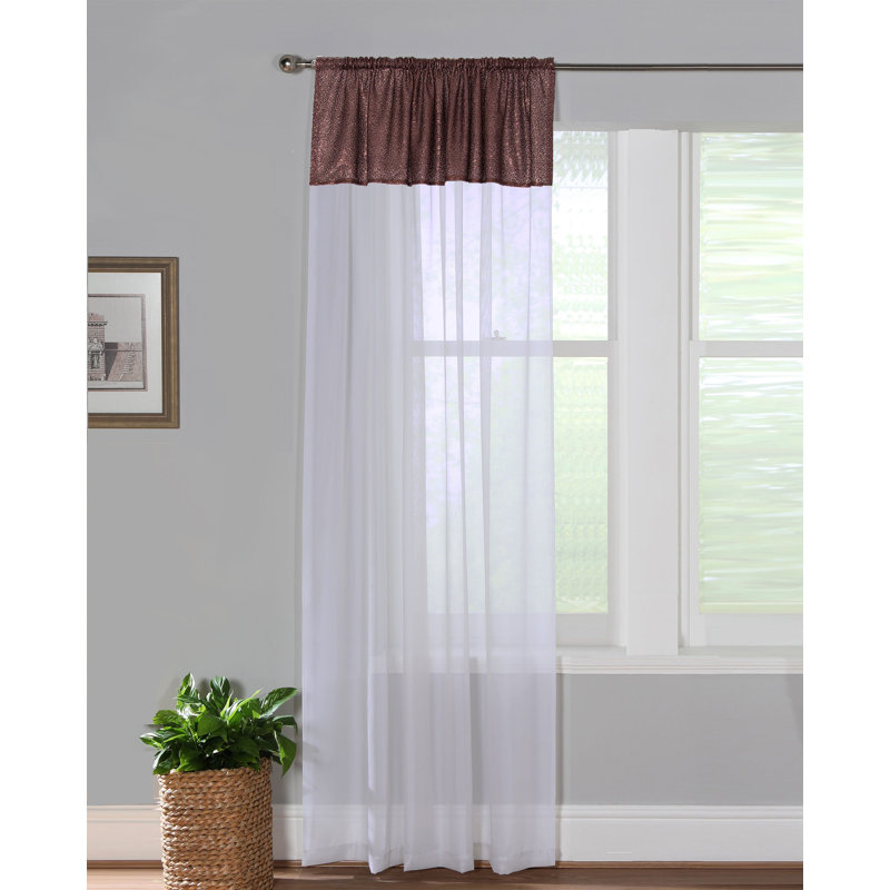 Alazdin Sheer Curtain Pair, Width 149 x Drop 183cm, Brown/Clear