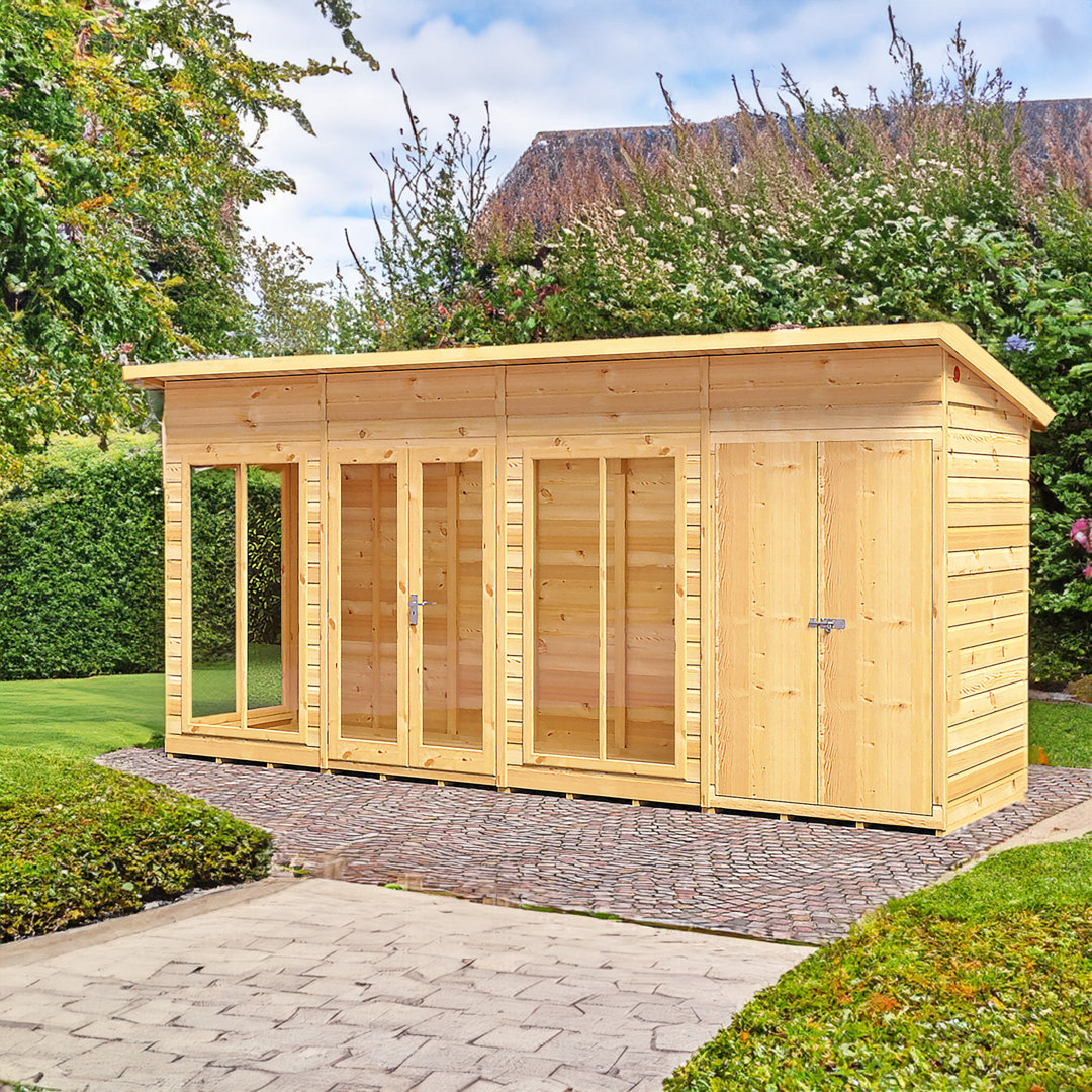 Lela 16 x 4 ft Summerhouse with Storage Shed
