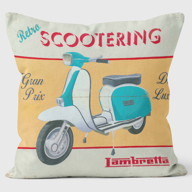 Scootering - Martin Wiscombe - Art Print Cushion