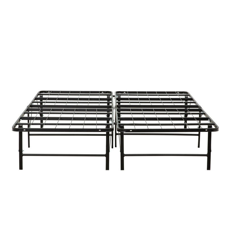 Queen Size Bed Frame With Metal Mattress Base Bedroom Use Black Foundation, Piece, Queen